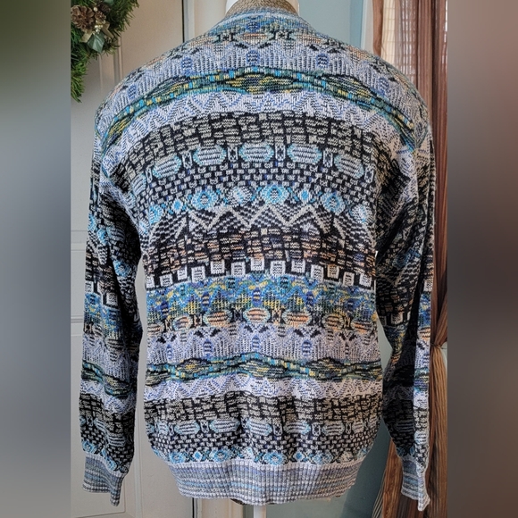90s Vintg Mondo Di Marco Crew Neck Sweater Mens M Multi Cosby Knit Made In Italy - Picture 3 of 9